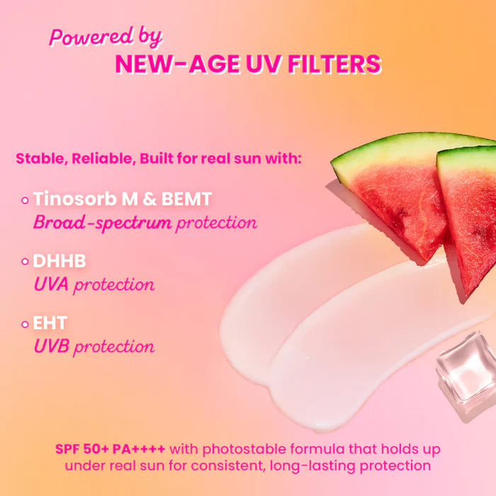 Watermelon Cooling Sunscreen SPF 50+ PA++++ With New-Age UV Filters Suitable for: Oily & Combination Skin