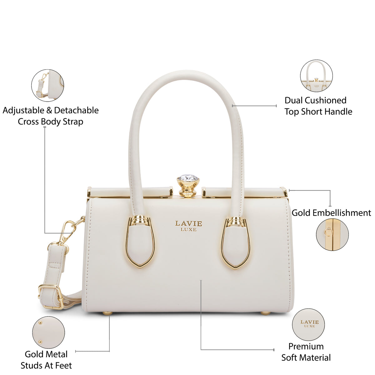 DAZZEM25 SMALL OFF WHITE HANDBAG