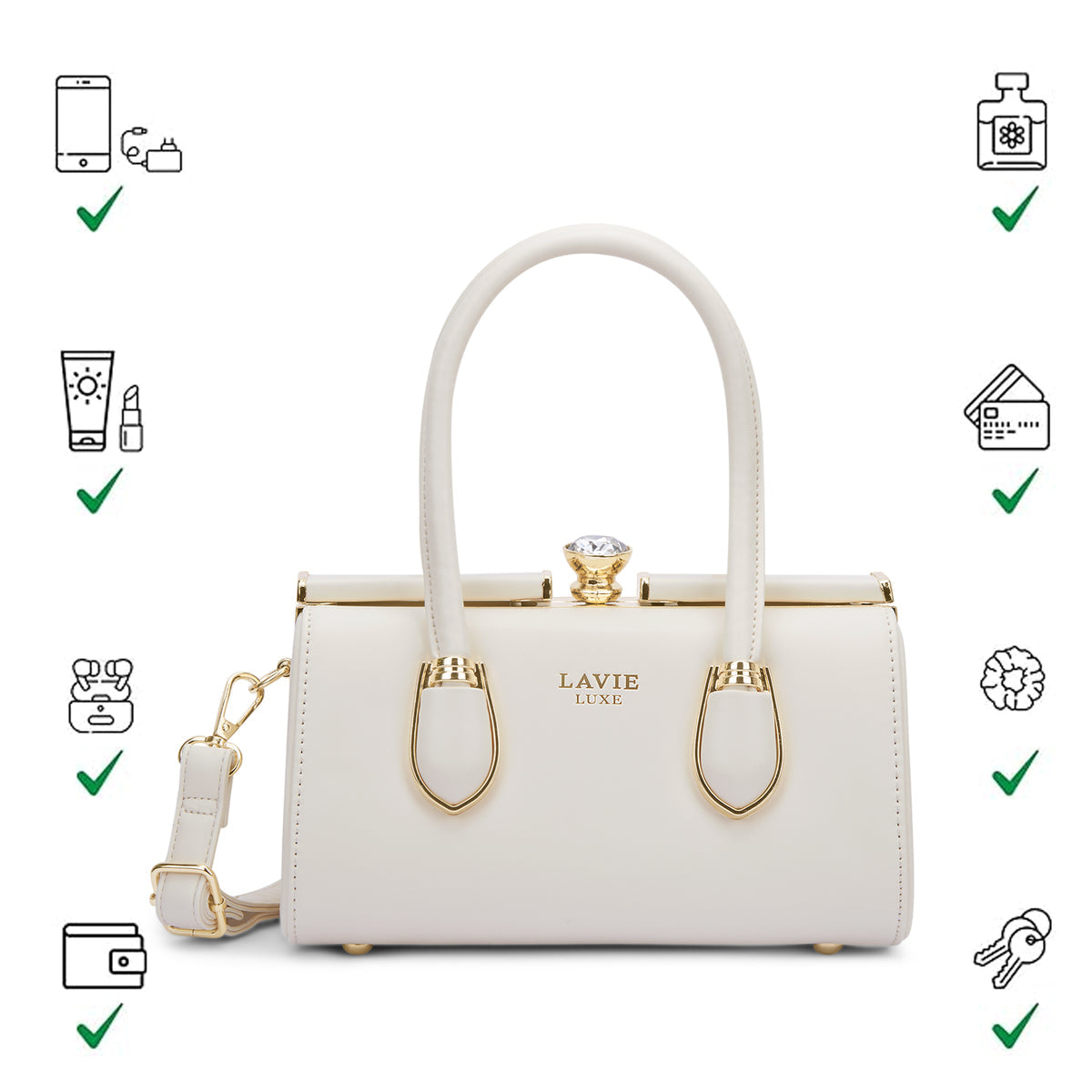 DAZZEM25 SMALL OFF WHITE HANDBAG