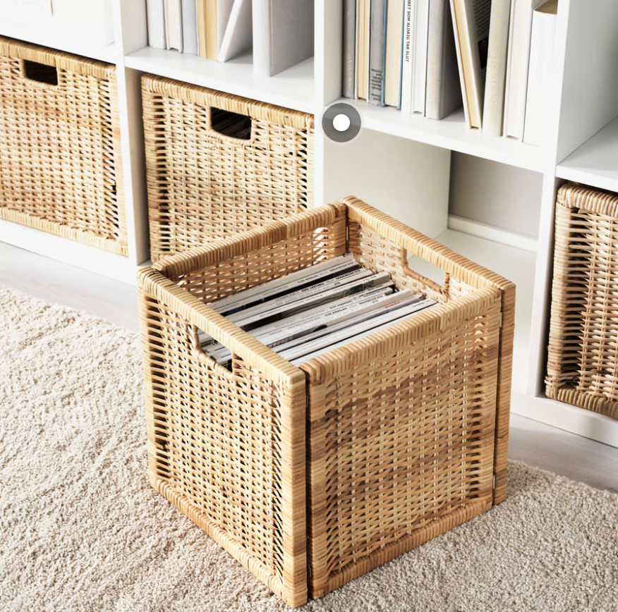 BRANÄS Basket, rattan, 32x34x32 cm (12 ½x13 ½x12 ½")