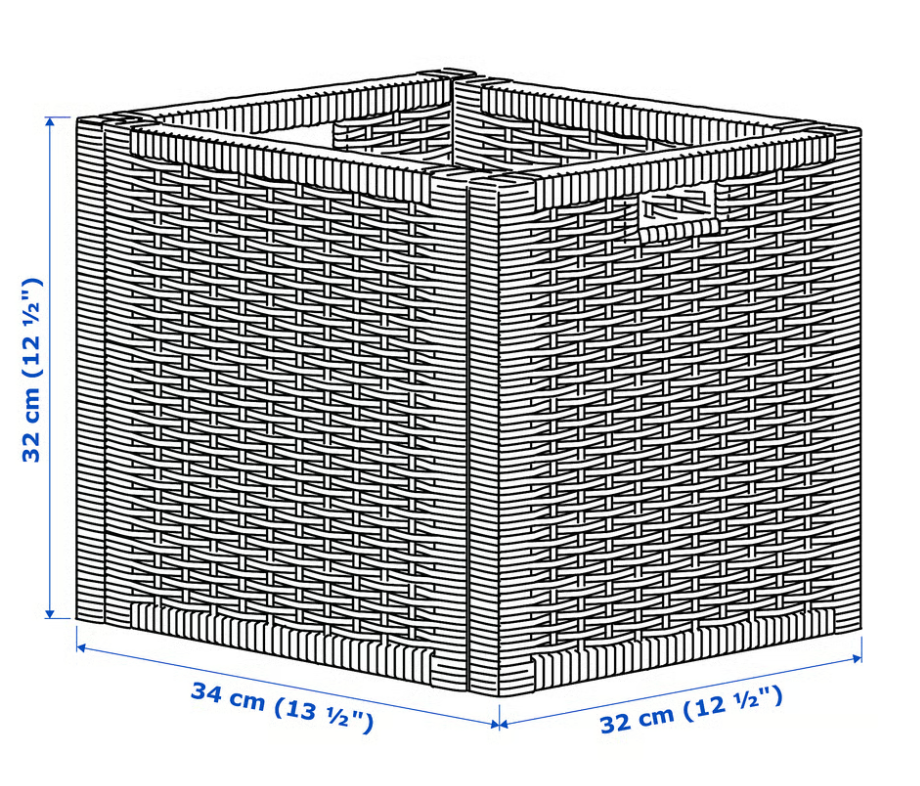 BRANÄS Basket, rattan, 32x34x32 cm (12 ½x13 ½x12 ½")