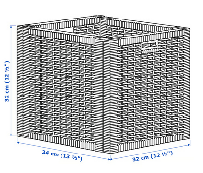 BRANÄS Basket, rattan, 32x34x32 cm (12 ½x13 ½x12 ½")